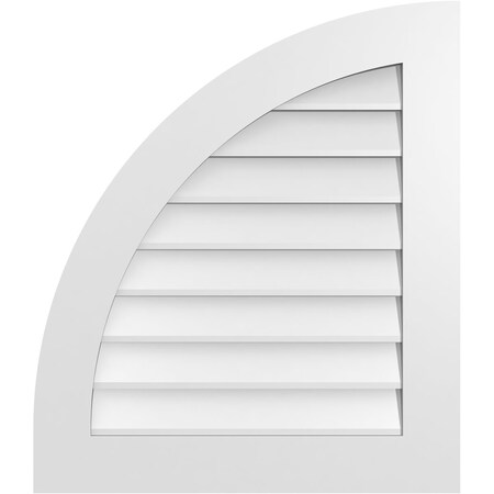 Ekena Millwork Quarter Round Top Left Surface Mount PVC Gable Vent w/ 3-1/2"W x 1"P Standard Frame, 26"W x 30"H GVPQL26X3001SN
